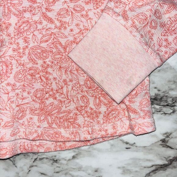 LL Bean | Long Sleeve Sweater Paisley 1/4 Button Down | Pink | Women | L - Picture 2 of 5